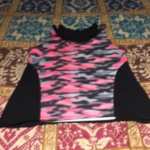 Livi Active Wrkout Tank Pink, Black & Gray Tie Dye